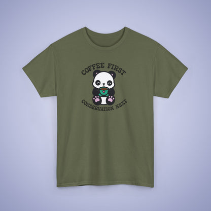 Coffee First Conservation Next National Panda Day Unisex T Shirt