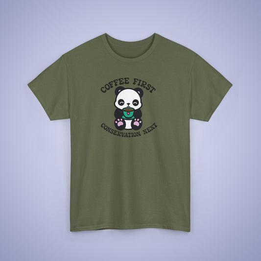 Coffee First Conservation Next National Panda Day Unisex T Shirt