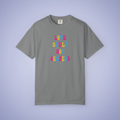 Love Souls Not Gender Pansexual LGBT Pride Month Comfort Colors T Shirt Unisex