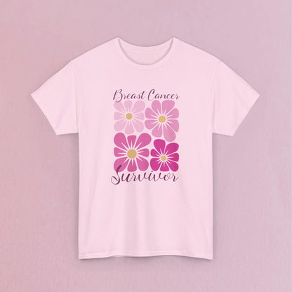 Breast Cancer Survivor Retro Floral Unisex T Shirt