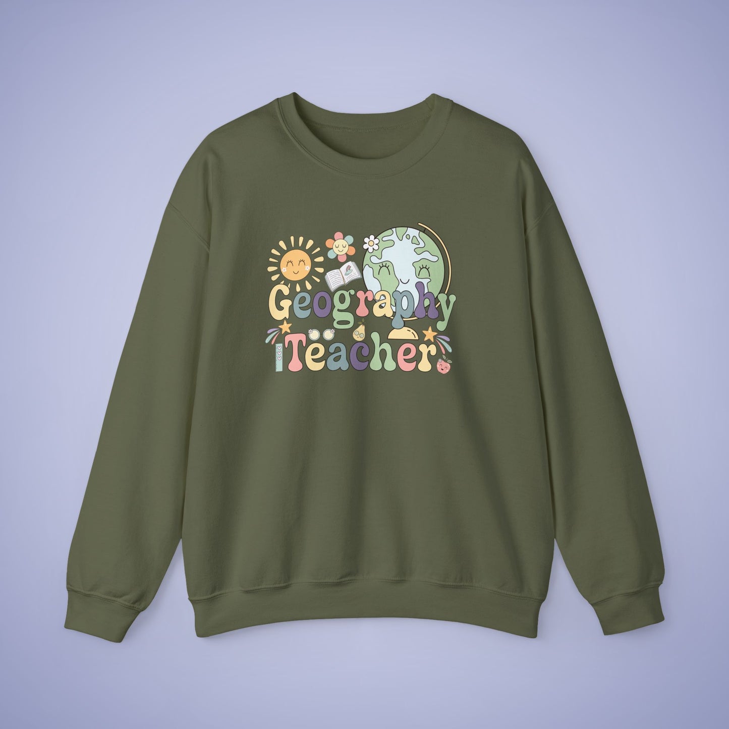 Geography Teacher Crewneck Sweatshirt Retro Unisex Back to School