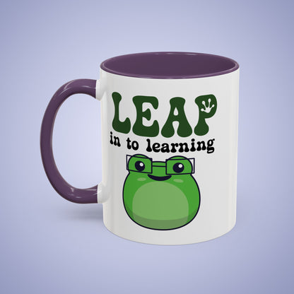 Leap into Learning Teacher Frog Lover Gift Coffee Mug Ceramic