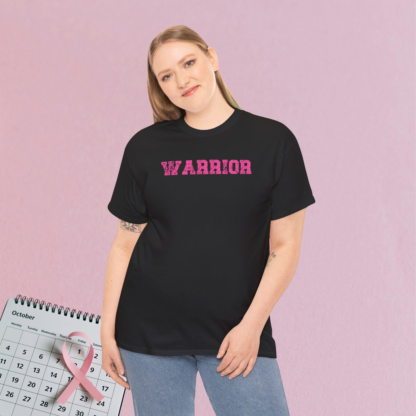 Grunge Text Breast Cancer Warrior Unisex T Shirt