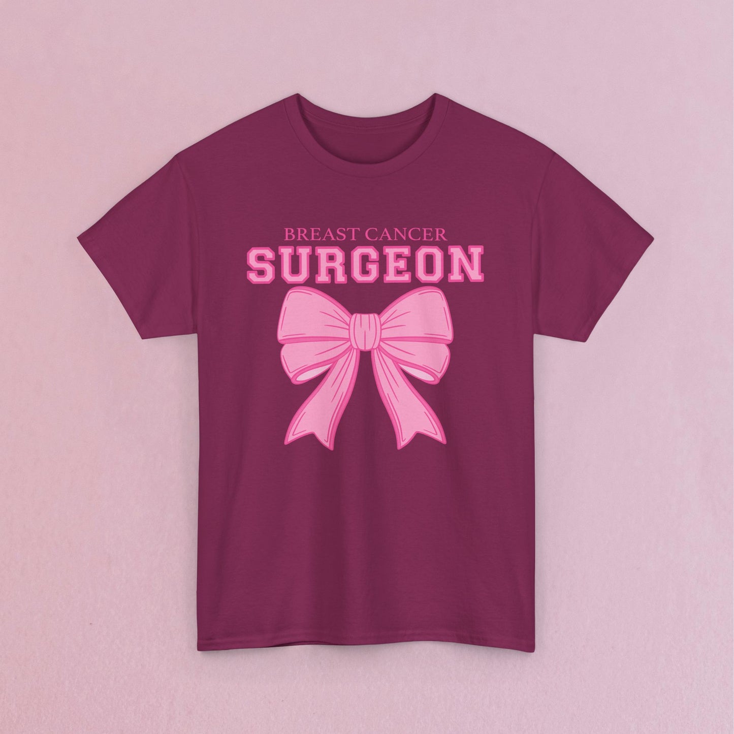Coquette Bow Breast Cancer Surgeon Awareness & Support Doctor Nurse Unisex T Shirt