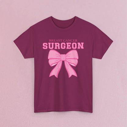 Coquette Bow Breast Cancer Surgeon Awareness & Support Doctor Nurse Unisex T Shirt