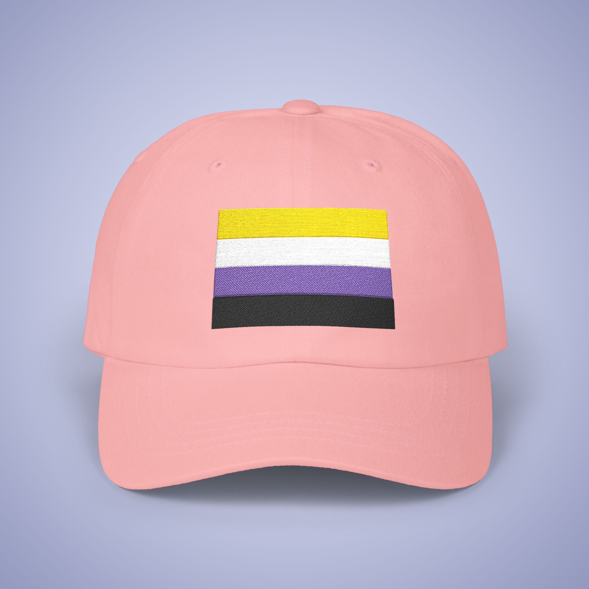 Non Binary Flag Pride Month Embroidered Classic Dad Cap Unisex Coloured Embroidery