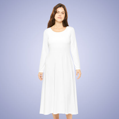 Women's Blank White Long Sleeve Dance Dress