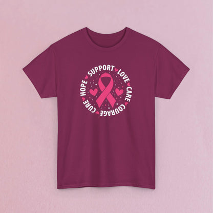 Support Love Courage and Cure Breast Cancer Awareness Unisex T Shirt