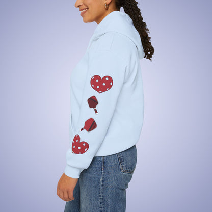 Double Trouble Pickleball Hoodie | Couple Matching Pickleball Lover Gift Light Crimson Version