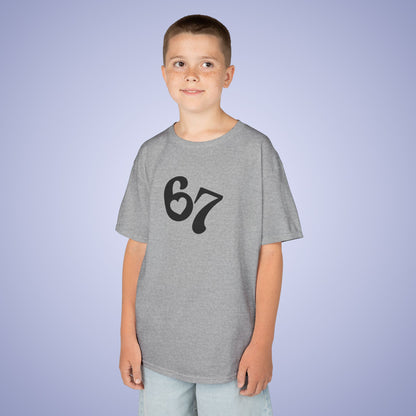 Love Heart 67 Tee Fun Trending Kids Cotton T Shirt Six Seven Youth