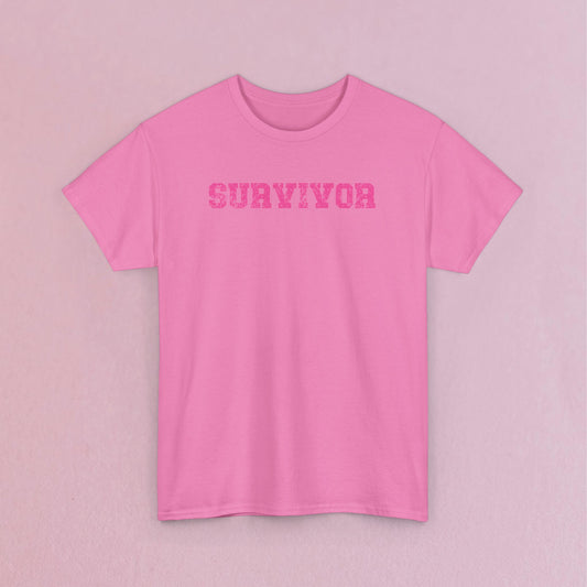 Grunge Text Breast Cancer Survivor Unisex T Shirt
