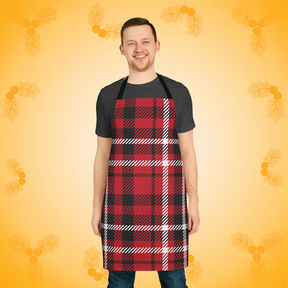 Candy Cane Twist Check Christmas Plaid Kitchen Apron