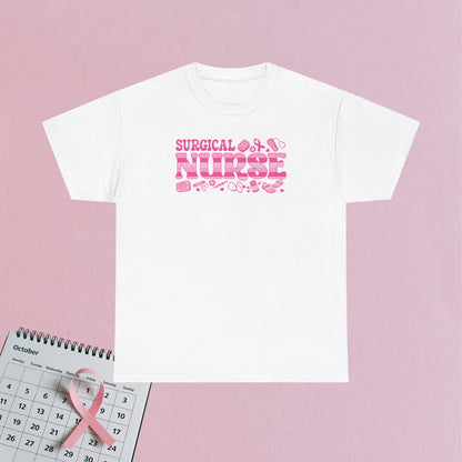 Surgical Nurse Doodle Art Breast Cancer Support Doctor Nurse Unisex T Shirt