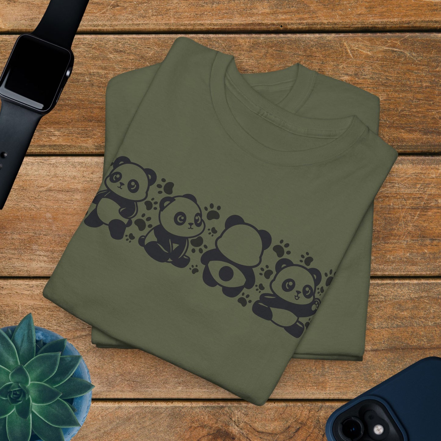 Panda's Paw Prints Two Tone Graphic Tee National Panda Day Unisex T Shirt