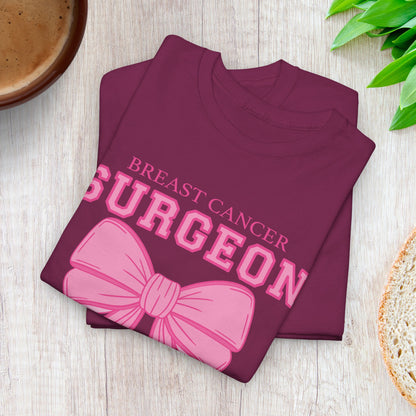 Coquette Bow Breast Cancer Surgeon Awareness & Support Doctor Nurse Unisex T Shirt