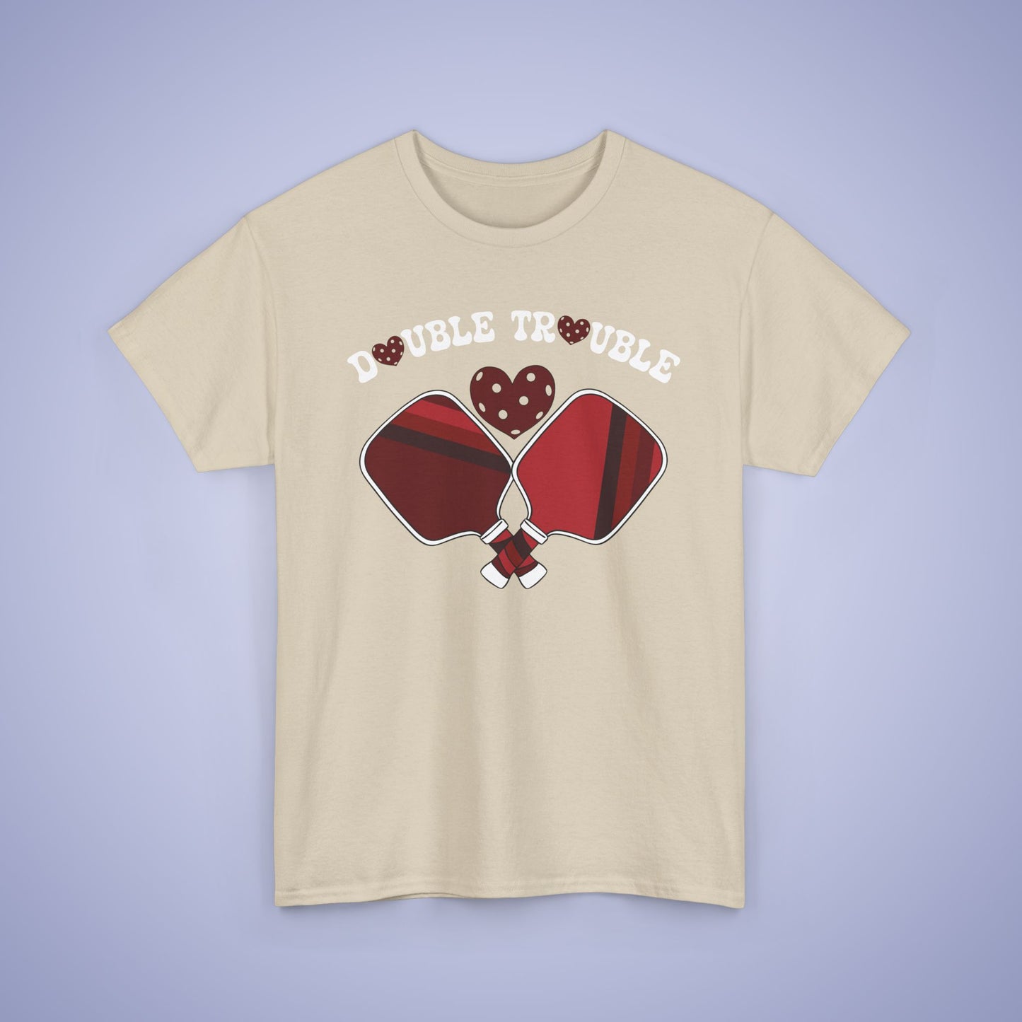 Double Trouble Pickleball T Shirt Retro Couple Matching Red Graphic Design