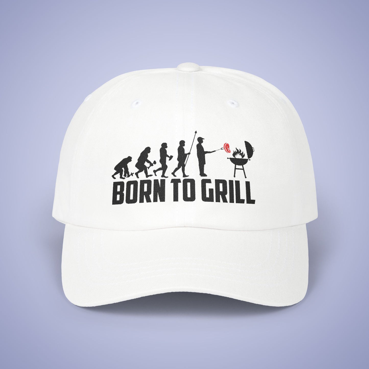 Born to Grill Embroidered Classic Dad Cap Unisex Black Embroidery Gift