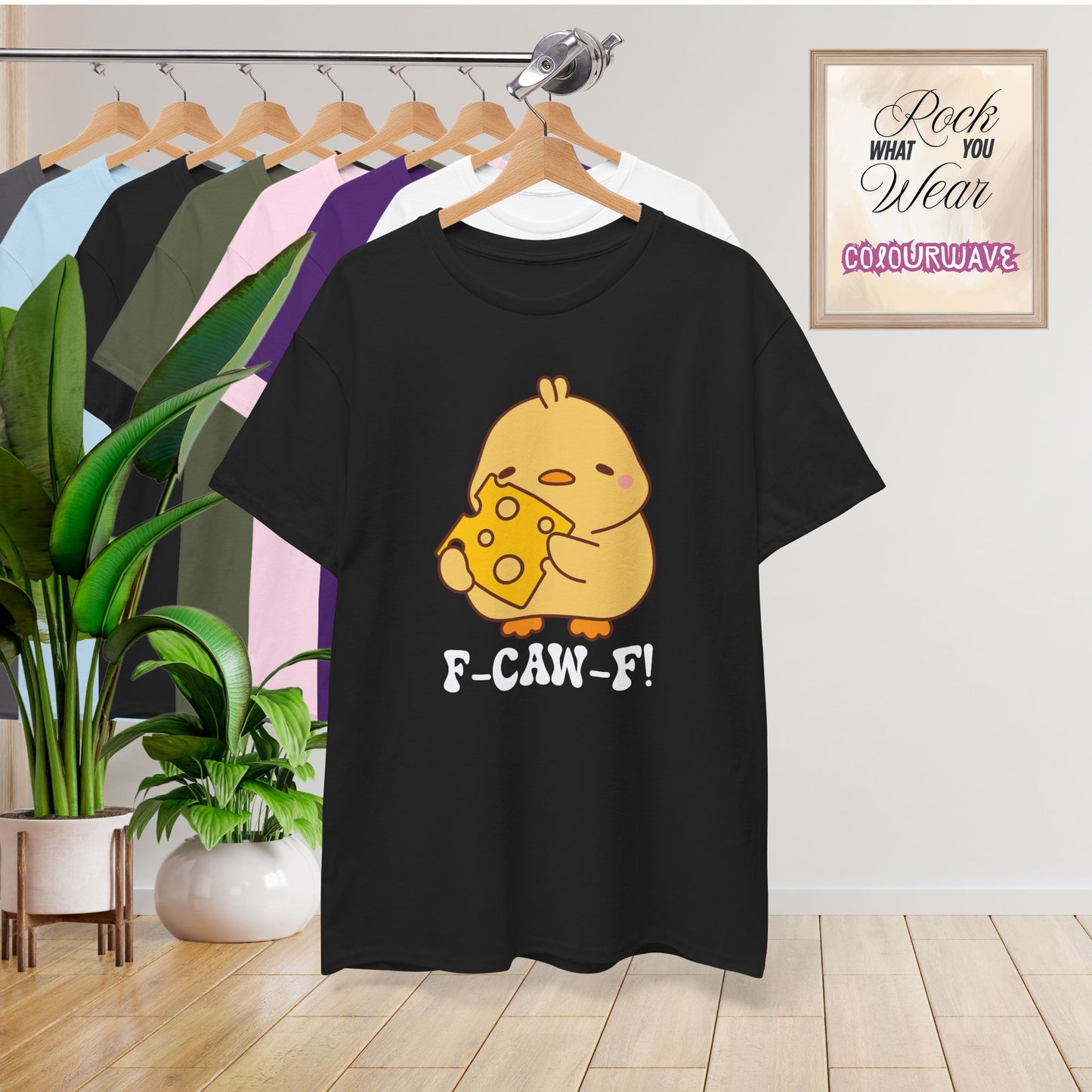 Cheese Lover F CAW F White Cute Funny Chick Unisex Chicken T Shirt