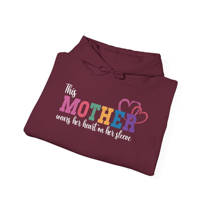 This Mother Wears her Heart on her Sleeve Unisex Hoodie Personalized