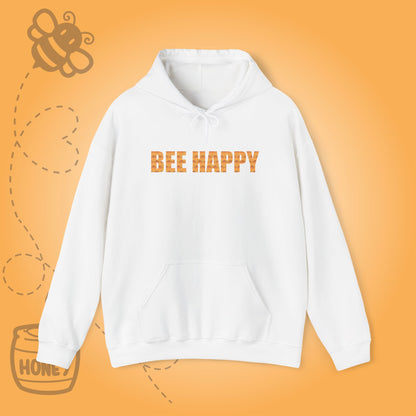Bee Happy Sweet As Honey  Honeycomb Word Art Design Hoodie Sweatshirt