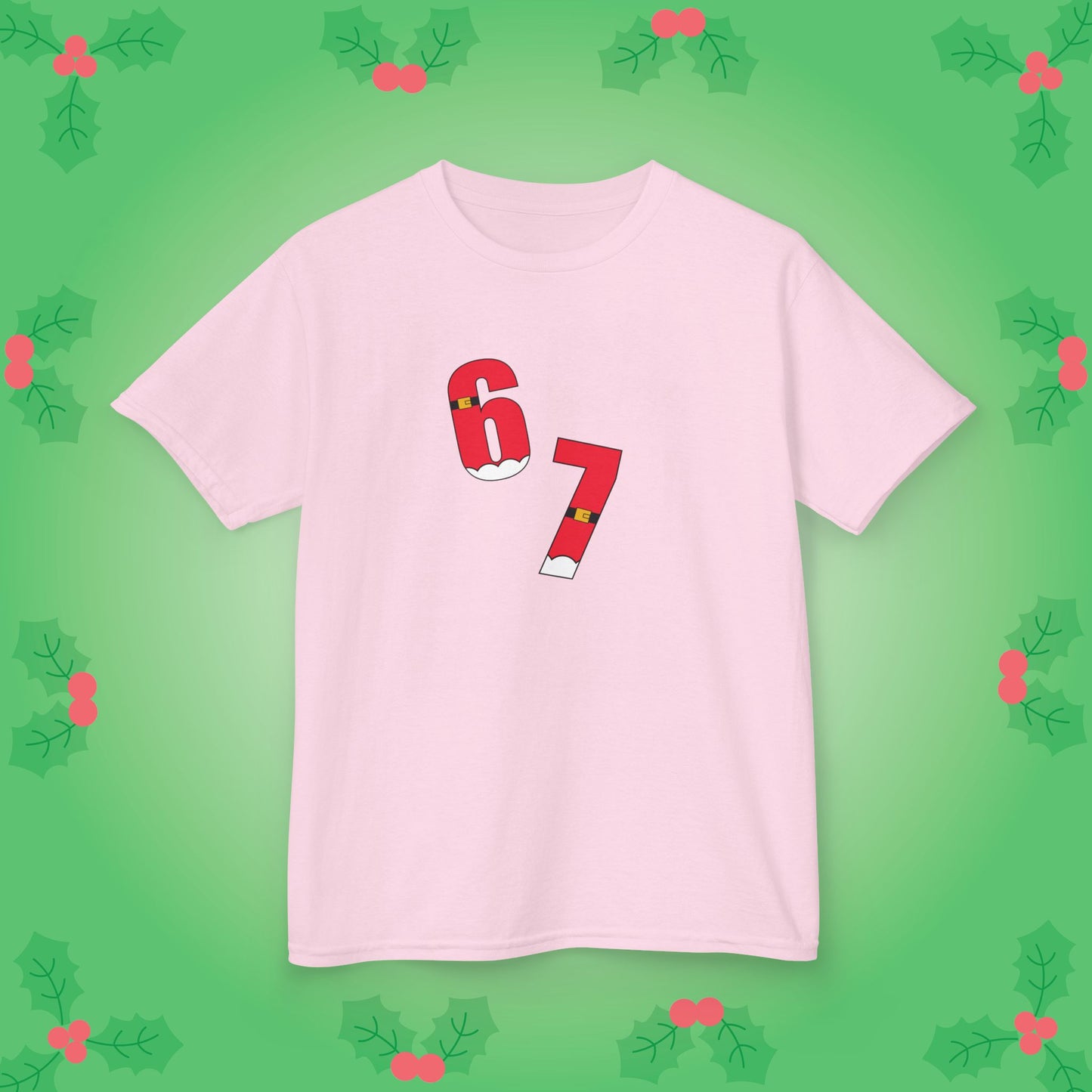 Santa Belt Christmas 67 Tee Fun Trending Kids Cotton T Shirt Six Seven Youth