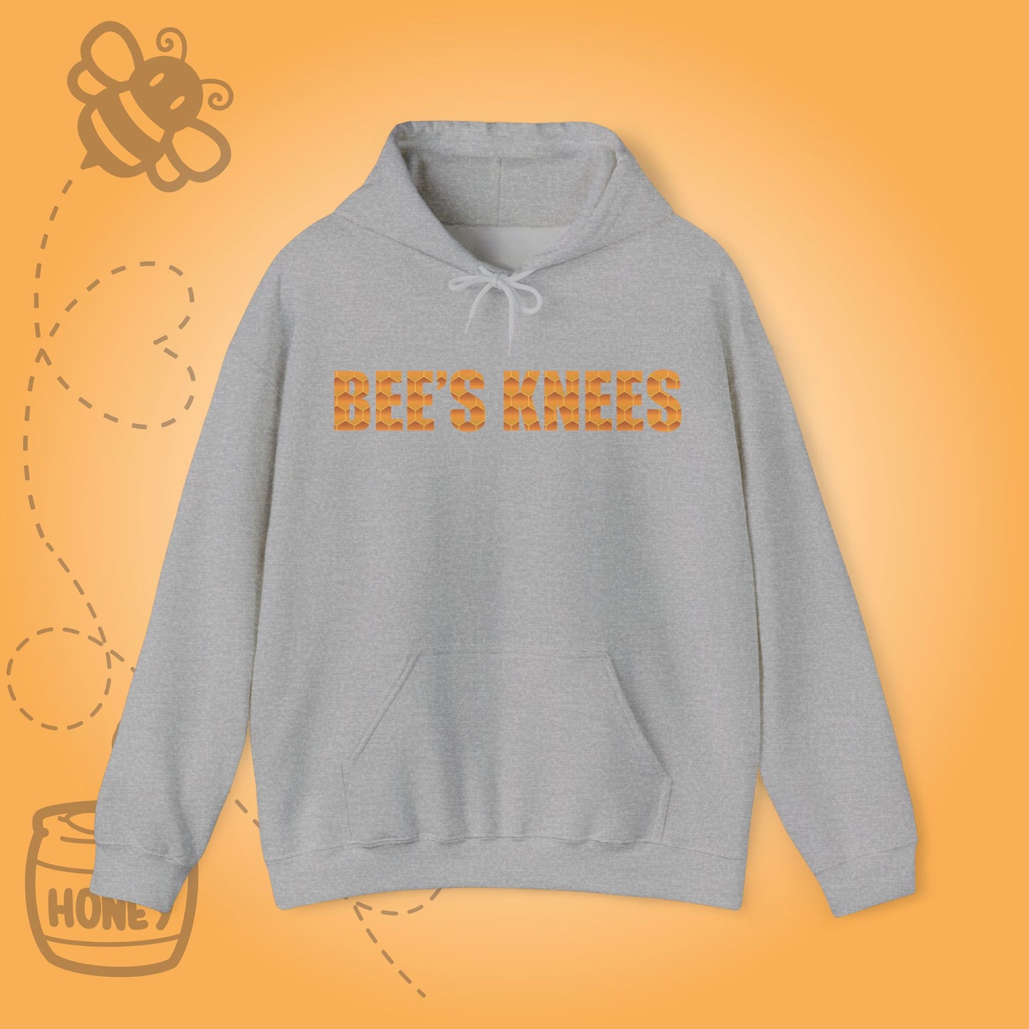 Bees Knees Sweet As Honey Honeycomb Word Art Design Hoodie Sweatshirt