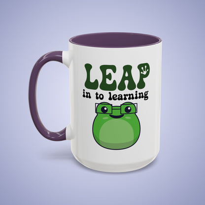 Leap into Learning Teacher Frog Lover Gift Coffee Mug Ceramic