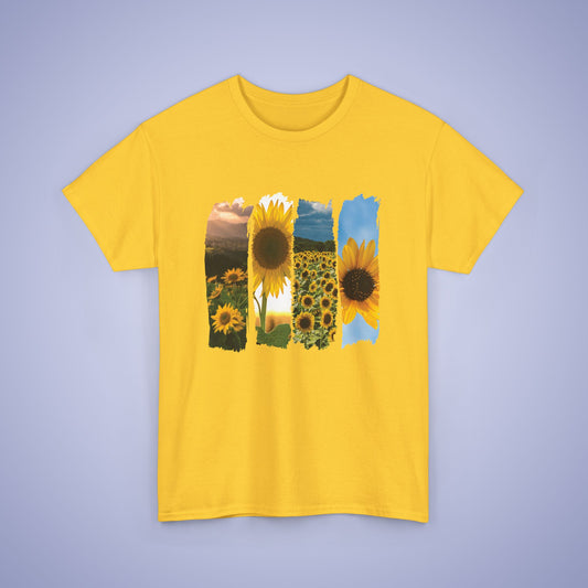 Sunflower Lover Spring Brush Stroke Photographic Unisex Oversized T Shirt