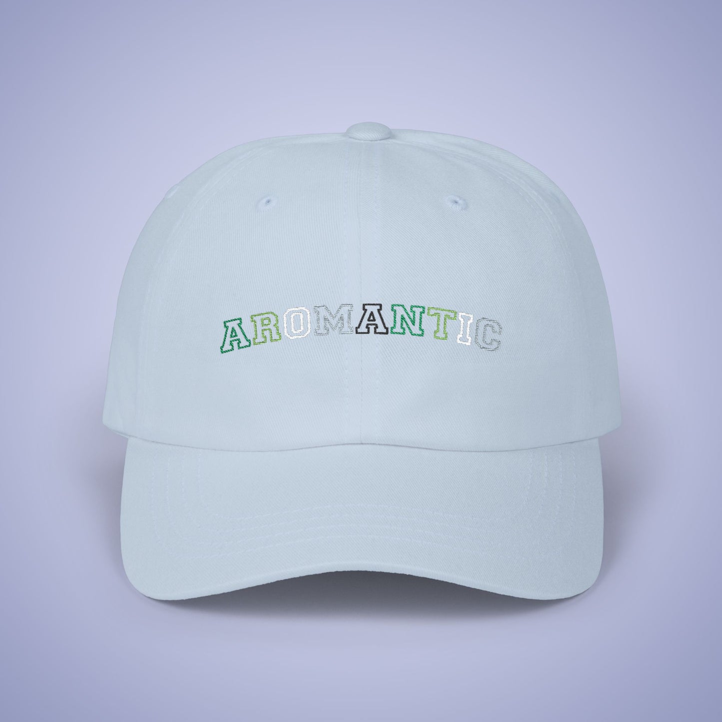 Aromantic Pride Month Embroidered Classic Dad Cap Unisex Coloured Embroidery
