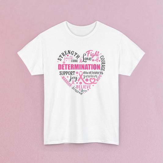 Heart Full of Fight Support Love Courage and Cure Breast Cancer Awareness Unisex T Shirt