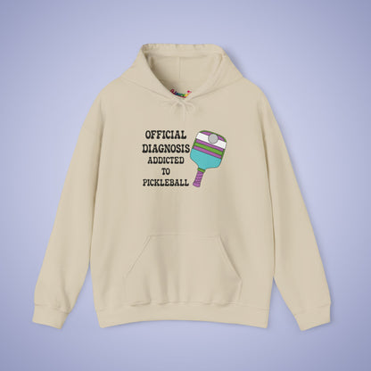 Official Diagnosis Addicted to Pickleball Doctor Gift Hoodie Graphic Design Sweatshirt