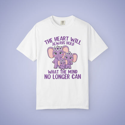 The Heart Will Always Hold What the Mind No Longer Can Alzheimers Awareness Comfort Colors T Shirt Unisex