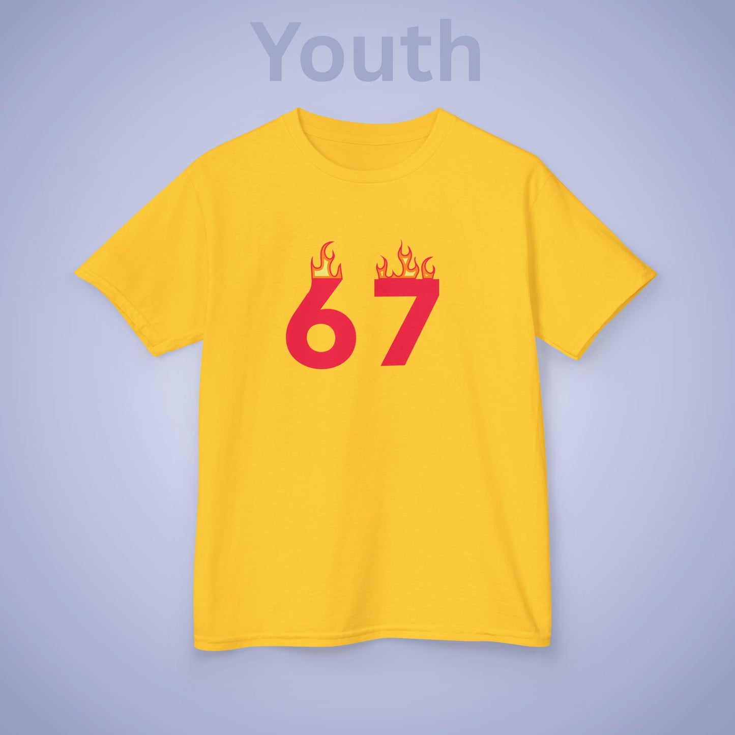 On Fire 67 Tee Fun Trending Kids Cotton T Shirt Six Seven Youth