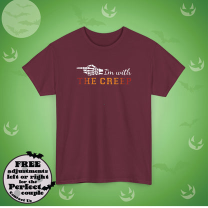 Im With THE CREEP Couple Matching T-Shirt | Skeleton Halloween Design