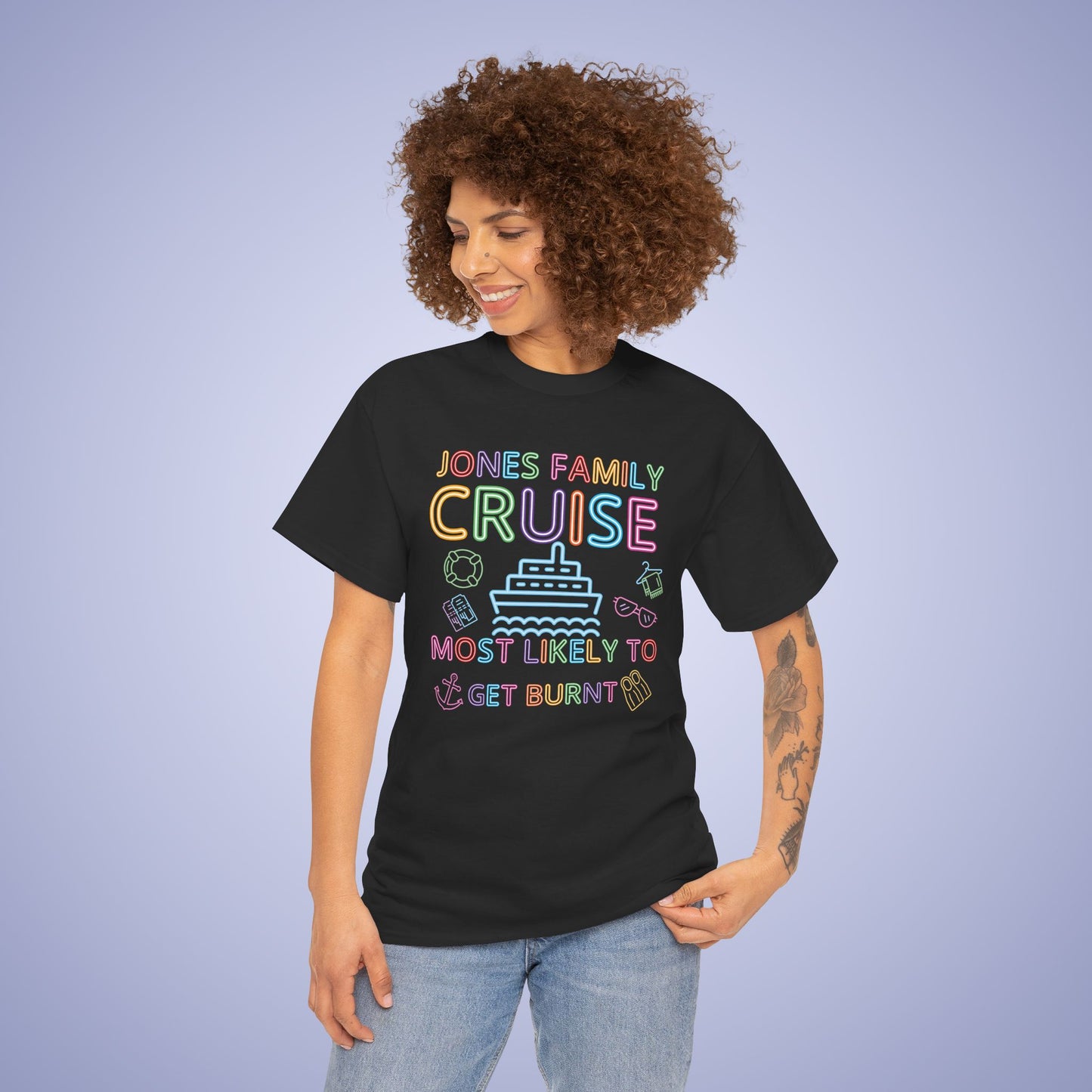 Family Funny Cruise MATCHING Neon Personalized Most Likely To Get Burnt T Shirt Unisex