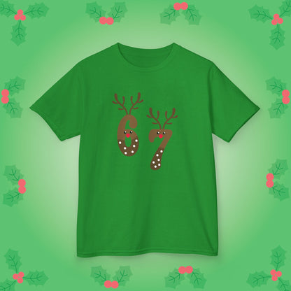 Reindeer Christmas 67 Tee Fun Trending Kids Cotton T Shirt Six Seven Youth