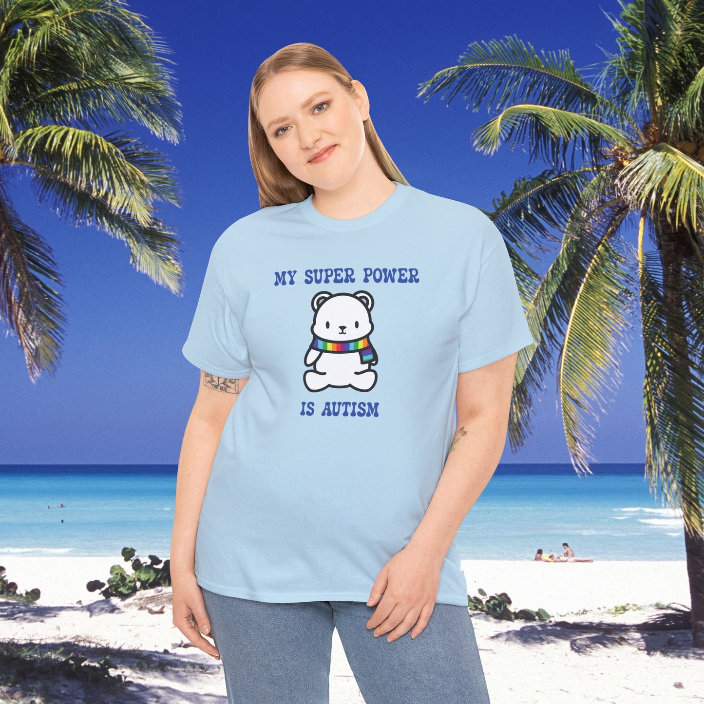 Polar Bear Neurodiversity Graphic My Super Power is Autism Awareness Unisex T Shirt