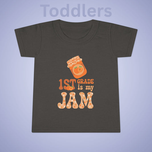 First Grade is my Jam Apricot Kids Cotton T Shirt Back To School Toddler