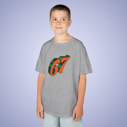 Orange Halloween Thanksgiving Word Art 67 Tee Fun Trending Kids Cotton T Shirt Six Seven Youth