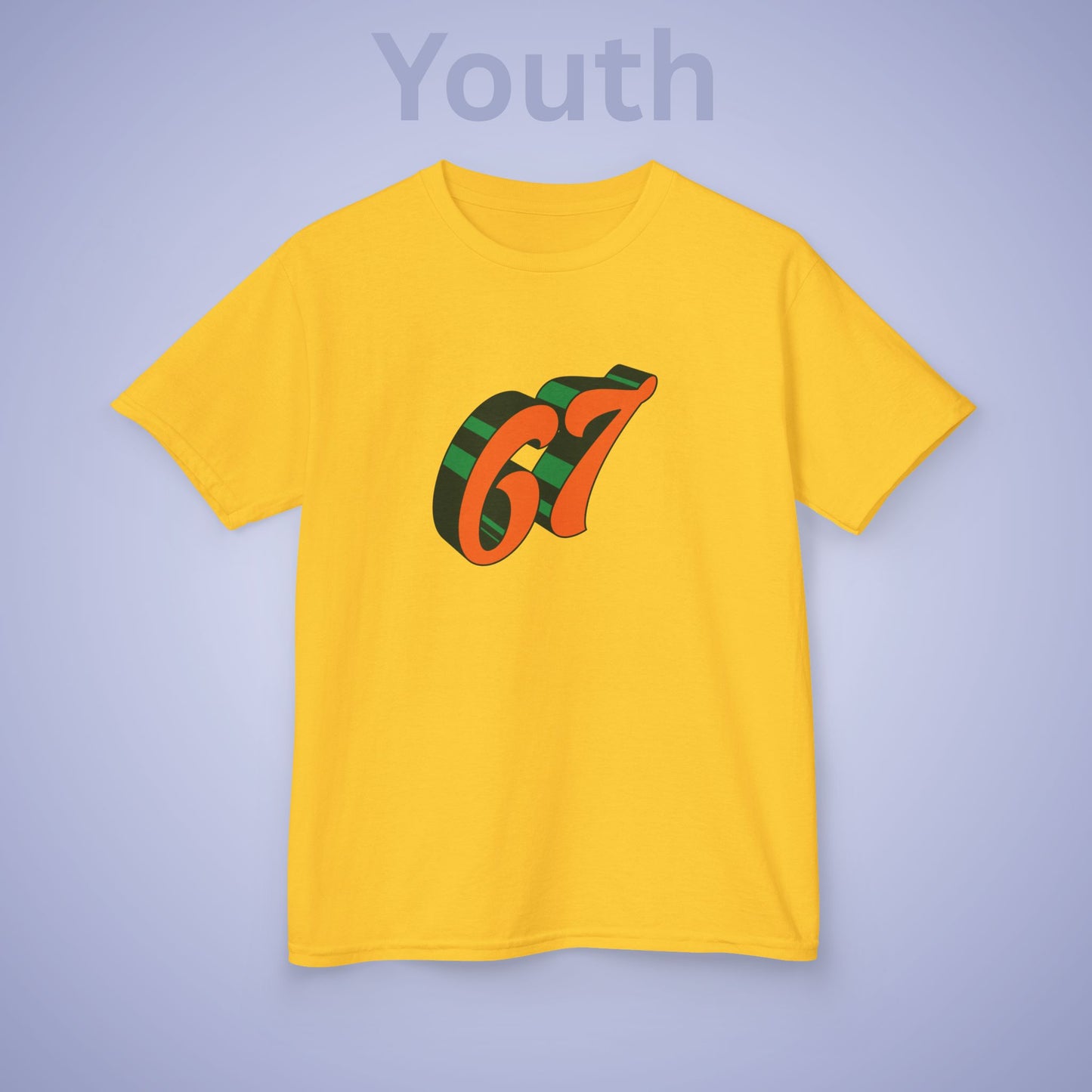 Orange Halloween Thanksgiving Word Art 67 Tee Fun Trending Kids Cotton T Shirt Six Seven Youth