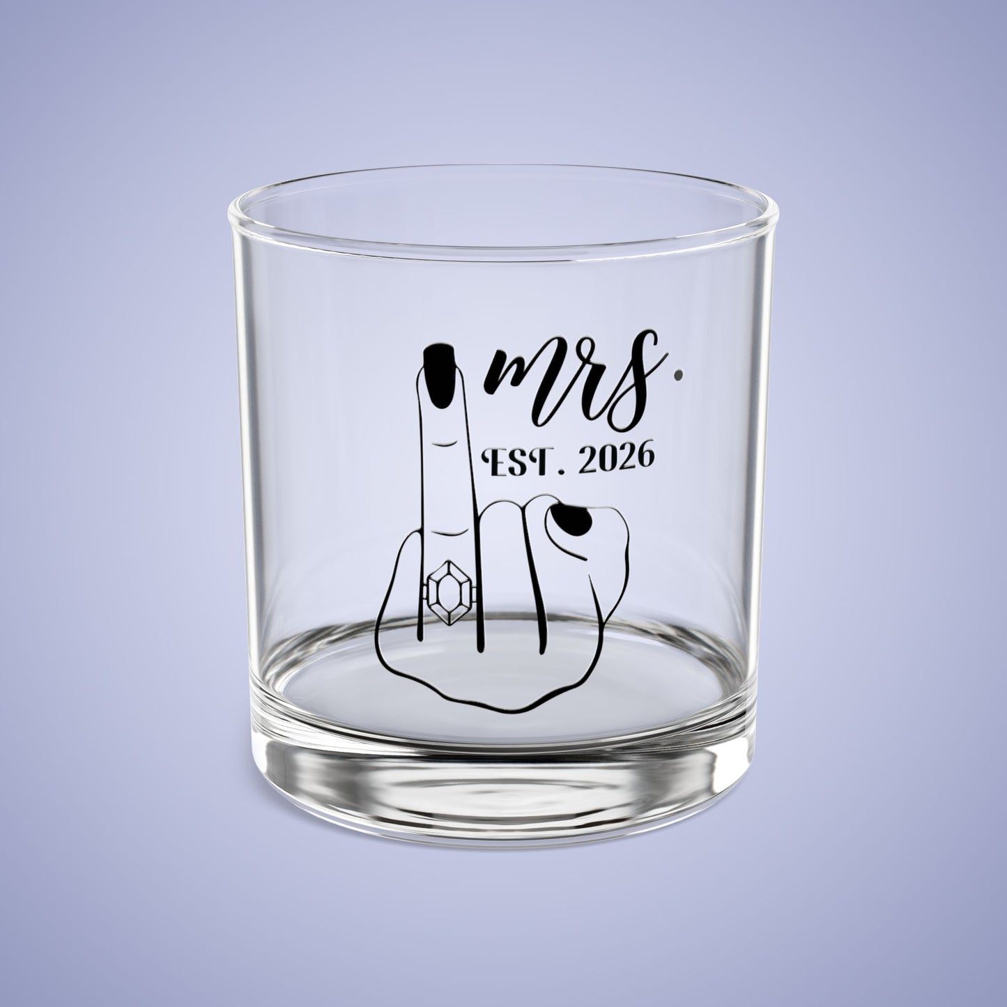 MRS Est 2026 Personalized Engagement Rocks Glass Black