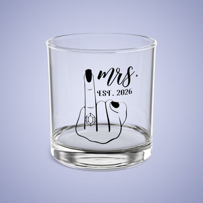 MRS Est 2026 Personalized Engagement Rocks Glass Black