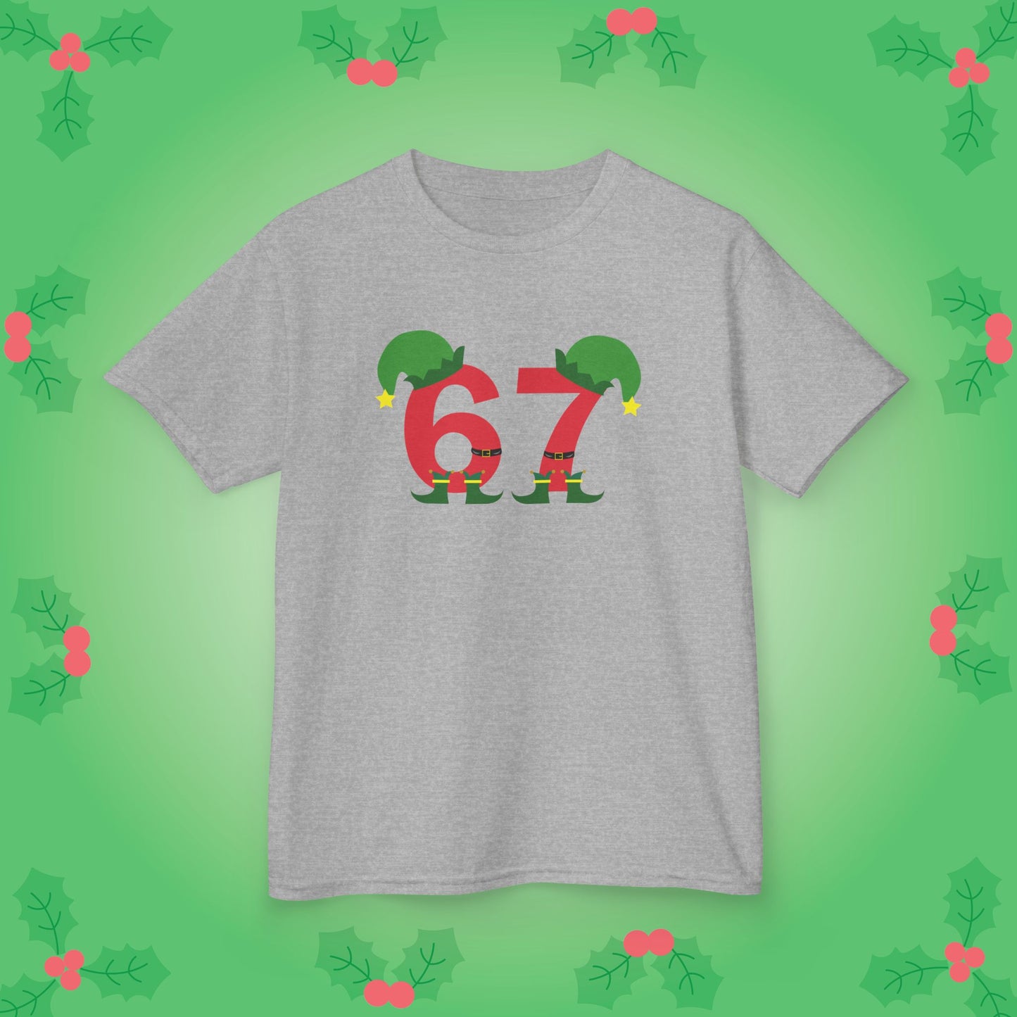 Elf Character Christmas 67 Tee Fun Trending Kids Cotton T Shirt Six Seven Youth