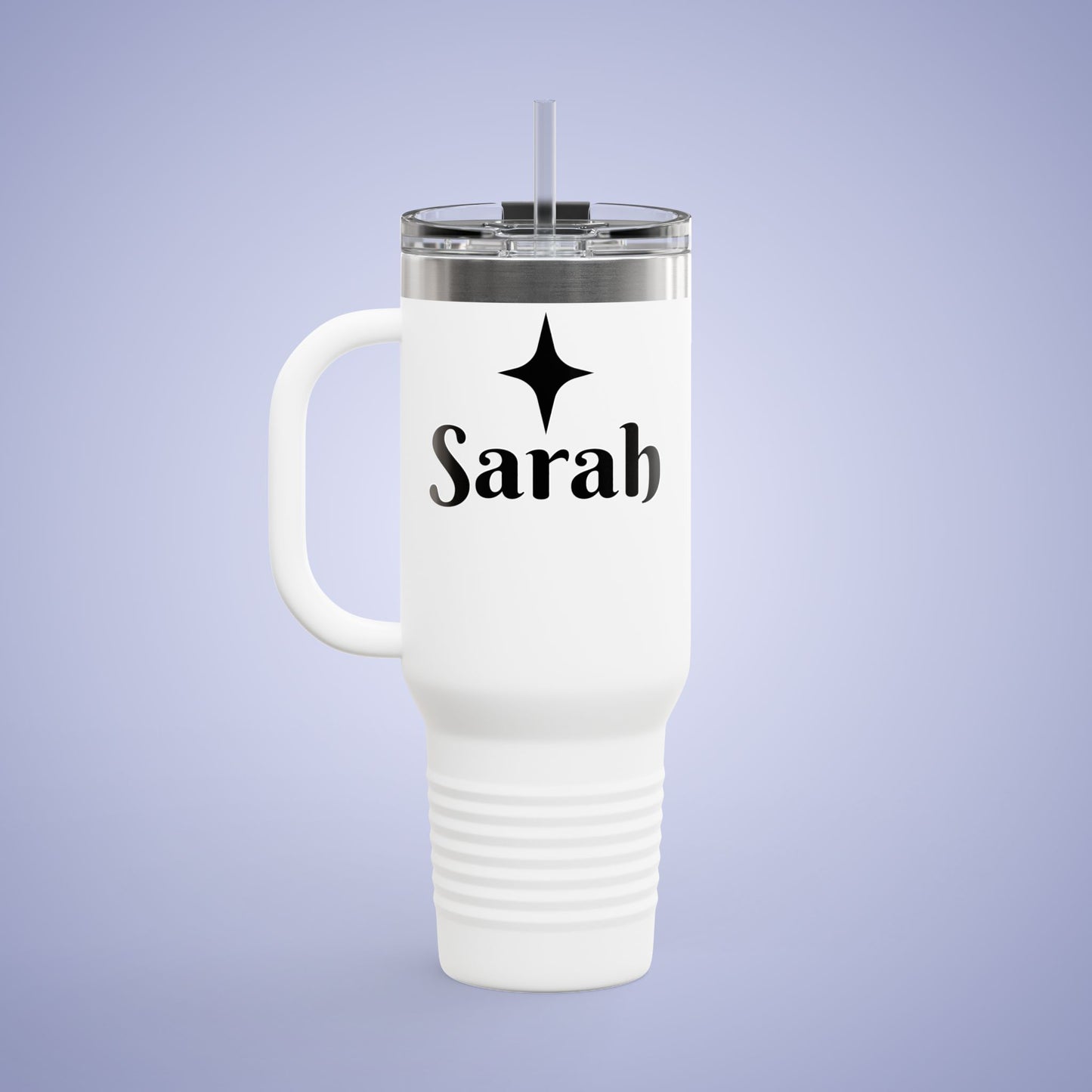 Personalized Insulated Travel Mug - 40oz, Custom Name Mug for Coffee Lovers White