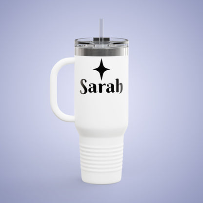 Personalized Insulated Travel Mug - 40oz, Custom Name Mug for Coffee Lovers White