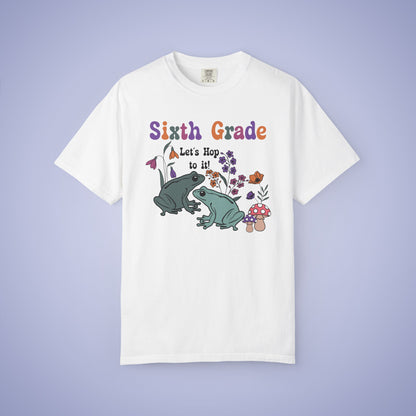 Sixth Grade Lets Hop To It Teacher T Shirt Frogs Comfort Colors Unisex Back to School