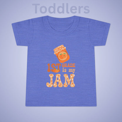 First Grade is my Jam Apricot Kids Cotton T Shirt Back To School Toddler