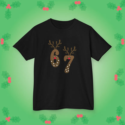Reindeer Christmas 67 Tee Fun Trending Kids Cotton T Shirt Six Seven Youth