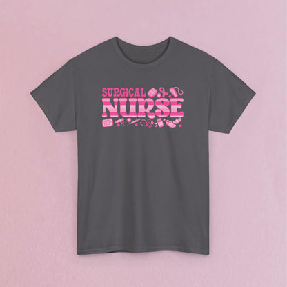 Surgical Nurse Doodle Art Breast Cancer Support Doctor Nurse Unisex T Shirt