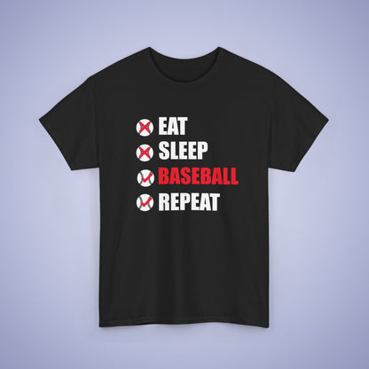 Eat Sleep Baseball Repeat Funny Unisex T Shirt